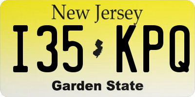 NJ license plate I35KPQ