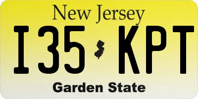 NJ license plate I35KPT