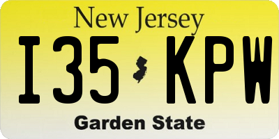 NJ license plate I35KPW