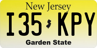 NJ license plate I35KPY