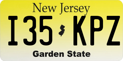 NJ license plate I35KPZ