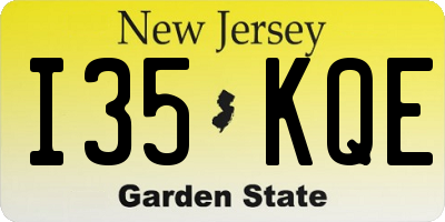 NJ license plate I35KQE