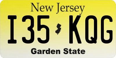 NJ license plate I35KQG