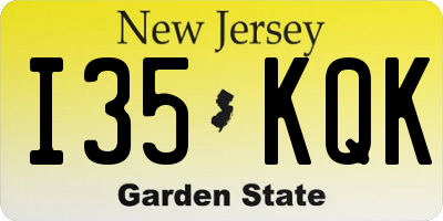 NJ license plate I35KQK