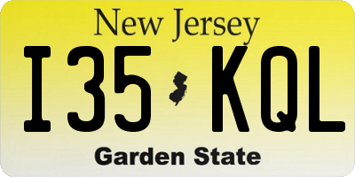 NJ license plate I35KQL