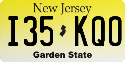 NJ license plate I35KQO