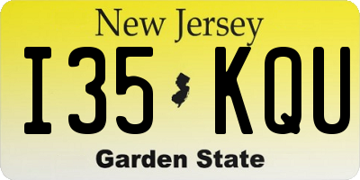 NJ license plate I35KQU