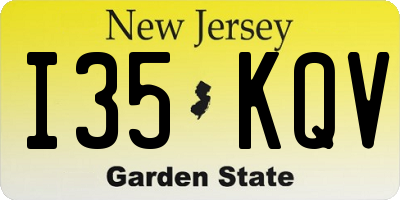 NJ license plate I35KQV