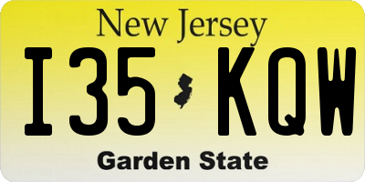 NJ license plate I35KQW