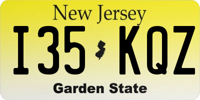 NJ license plate I35KQZ