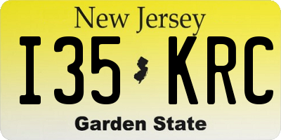 NJ license plate I35KRC