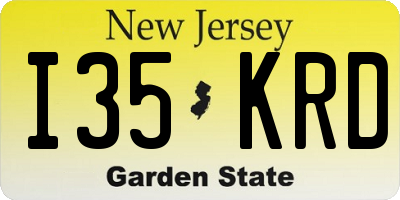 NJ license plate I35KRD