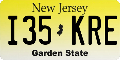 NJ license plate I35KRE