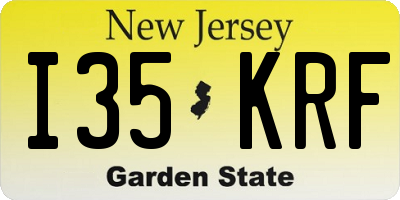 NJ license plate I35KRF