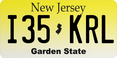 NJ license plate I35KRL