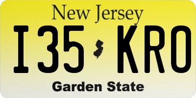 NJ license plate I35KRO