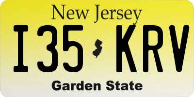 NJ license plate I35KRV