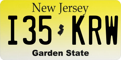 NJ license plate I35KRW