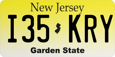 NJ license plate I35KRY