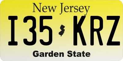 NJ license plate I35KRZ