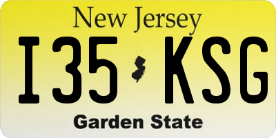 NJ license plate I35KSG