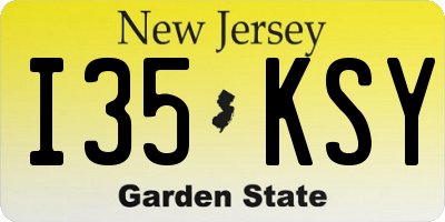 NJ license plate I35KSY