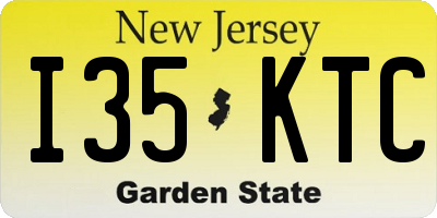 NJ license plate I35KTC