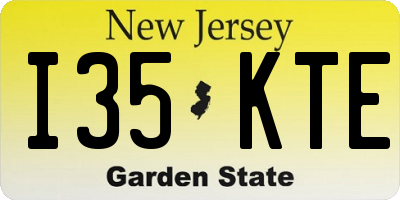 NJ license plate I35KTE