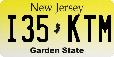 NJ license plate I35KTM