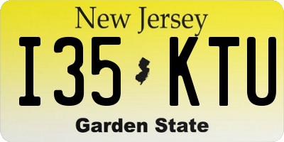 NJ license plate I35KTU