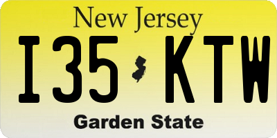 NJ license plate I35KTW