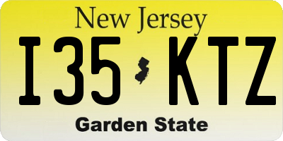NJ license plate I35KTZ