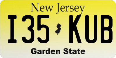 NJ license plate I35KUB