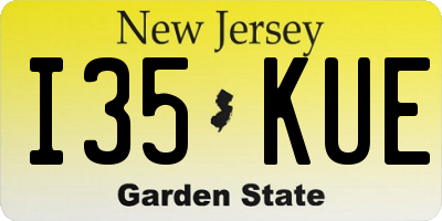 NJ license plate I35KUE