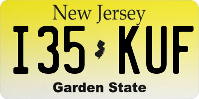 NJ license plate I35KUF