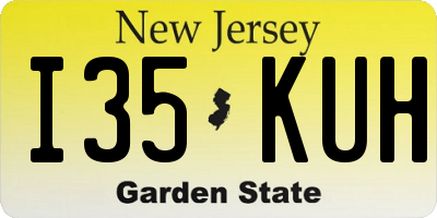 NJ license plate I35KUH
