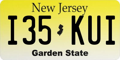NJ license plate I35KUI