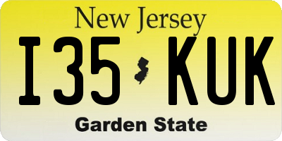 NJ license plate I35KUK