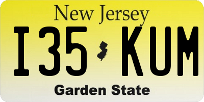 NJ license plate I35KUM