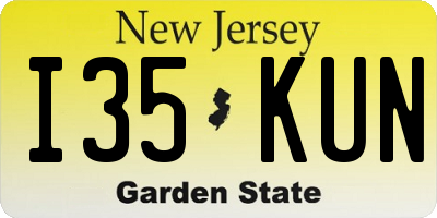 NJ license plate I35KUN