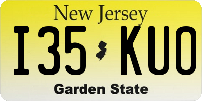 NJ license plate I35KUO