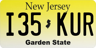NJ license plate I35KUR