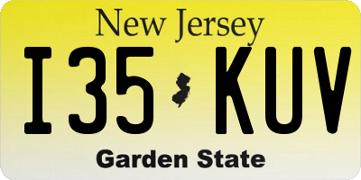 NJ license plate I35KUV