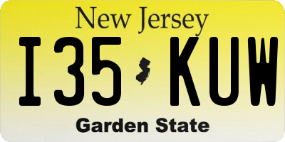 NJ license plate I35KUW