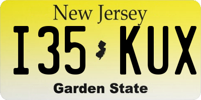 NJ license plate I35KUX
