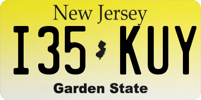 NJ license plate I35KUY