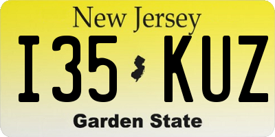 NJ license plate I35KUZ