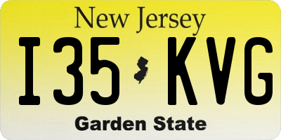 NJ license plate I35KVG