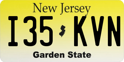 NJ license plate I35KVN