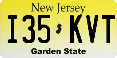 NJ license plate I35KVT